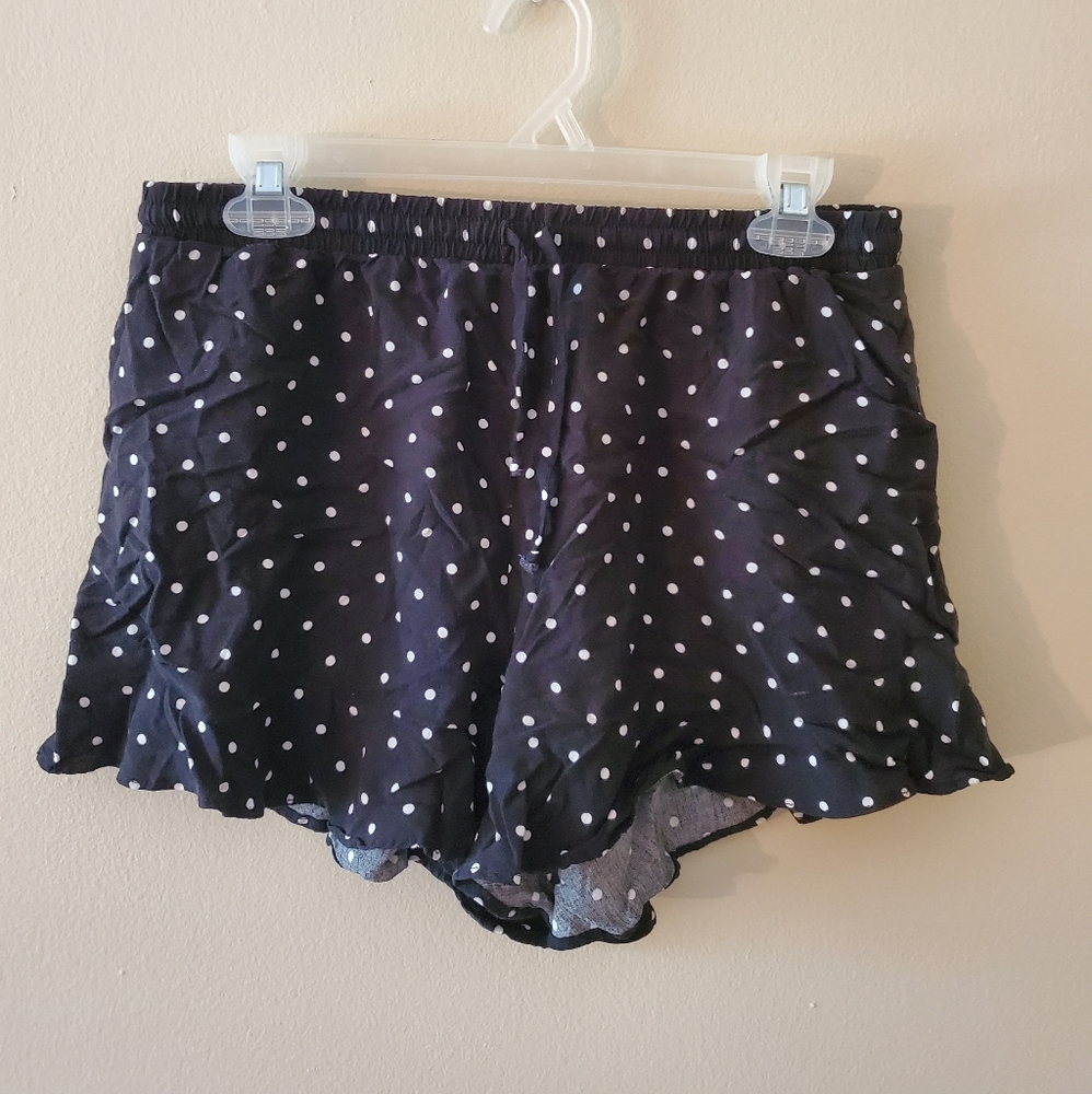 Polka dot drawstring shorts